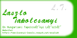 laszlo tapolcsanyi business card